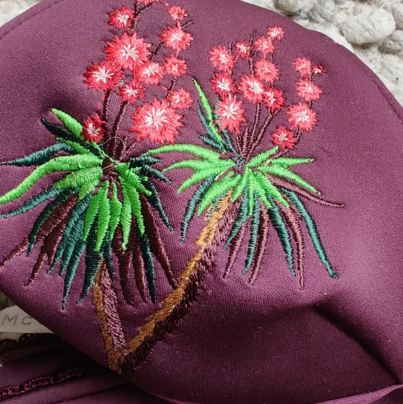 Stella McCartney Embroidered Bikini Set In Maroon Size Small - Picture 7 of 10